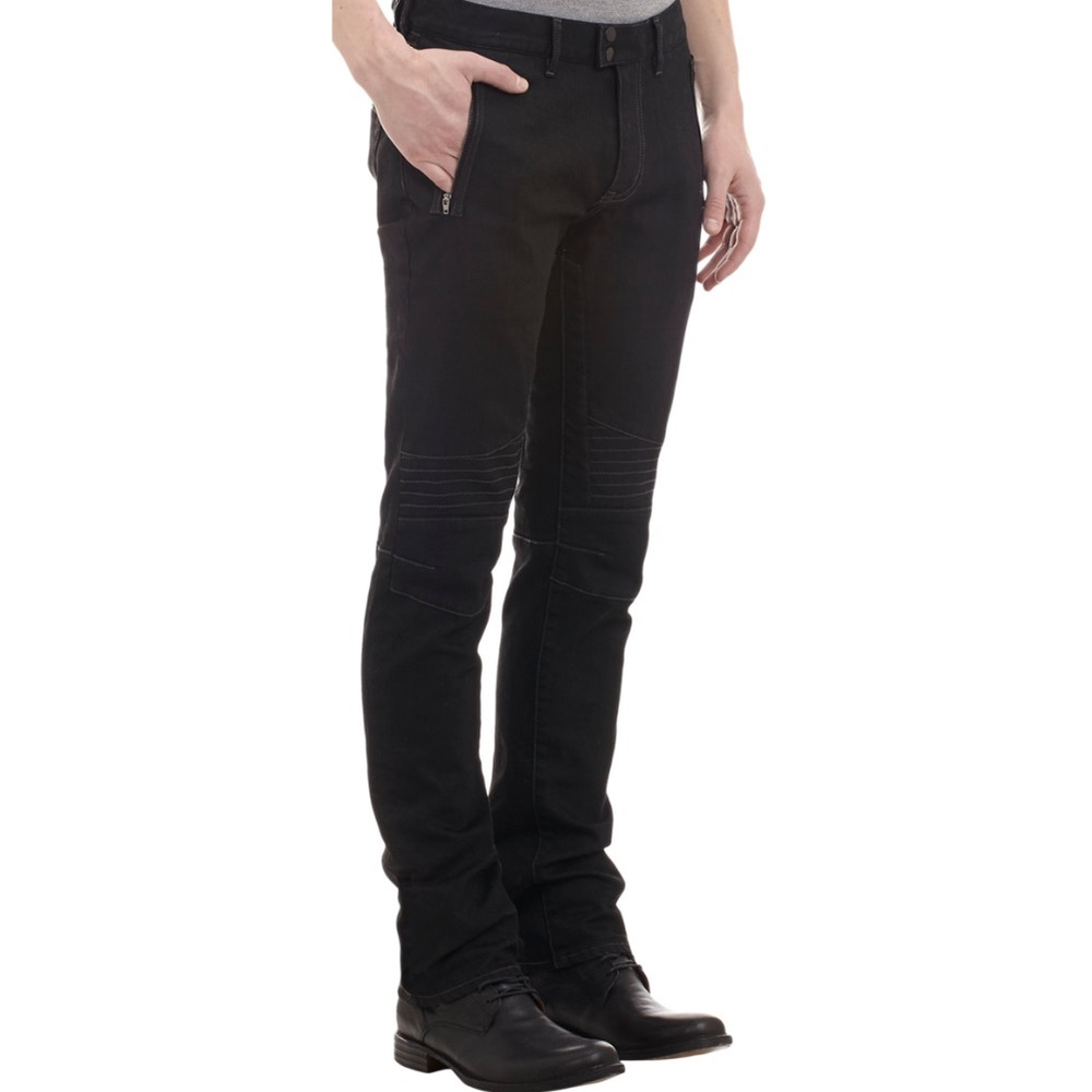 John Varvatos Star USA Black Moto Jeans